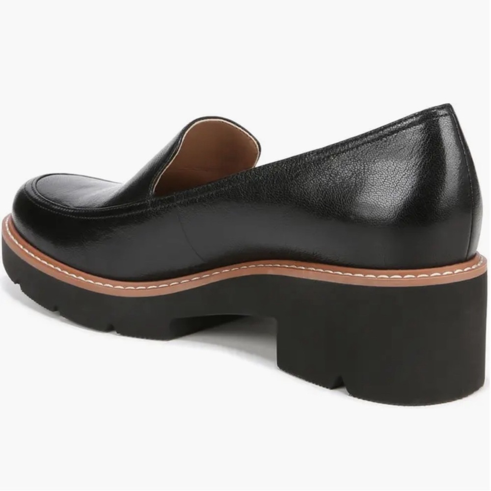 NATURALIZER $130 Dreamer Platform Black Rubber Block Heel Loafer Size 9.5W New - Picture 3 of 8